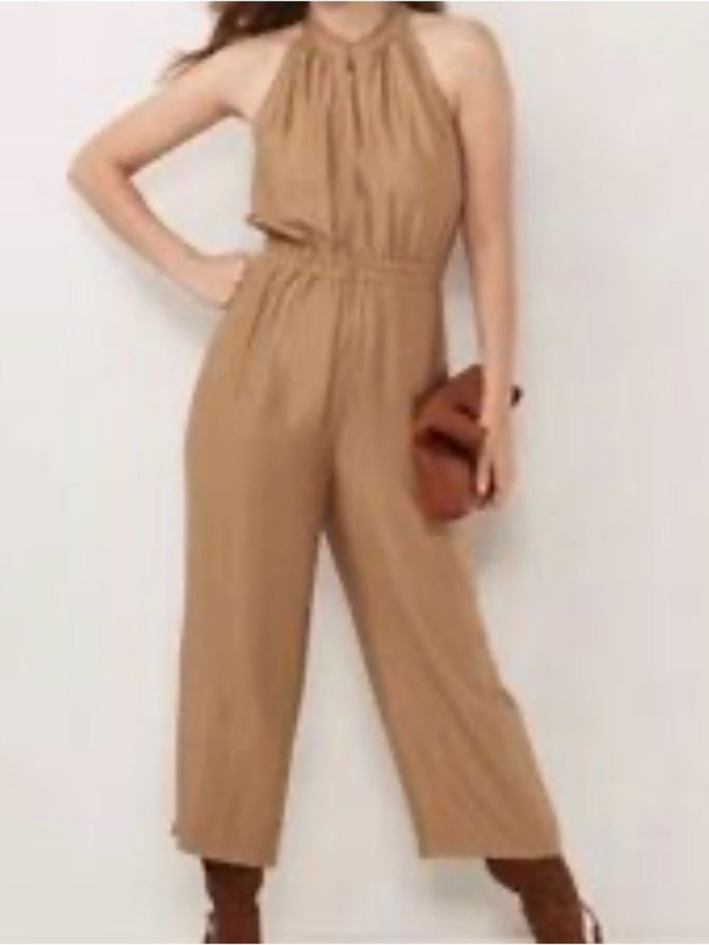 LC Sleeveless Halter Wide-Leg Jumpsuit